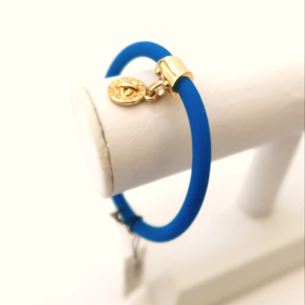 Marc By Marc Jacobs Blue Silicone/Rubber Bracelet w/Gold Charm